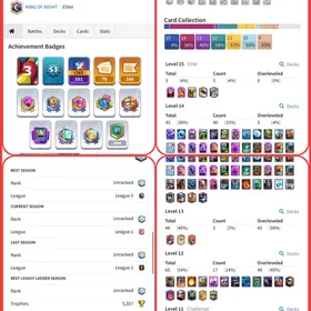 👑LEV-53👑12-EVO CARDS-45 MAX CARD-17 ELITES❤️8975-TROPHIES🏆KT-14💫ARENA-22💥70 EMOTES🫧CHEAP👀INSTANT DELIVERY✅