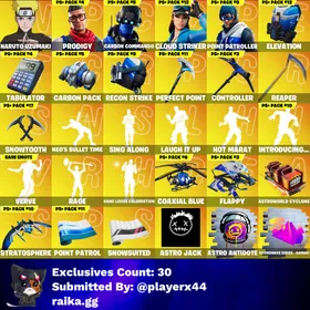 124 skins | Prodigy | Carbon Commando | Cloud Striker | Point Patroller | Naruto Uzumaki | Harbinger Armor Omegarok | STAGE 5 | STAGE 5 | STAGE 8