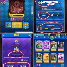 🎯RAREST ACCT(🎉 RANK ACCT WITH RARE EMOTES( 👍🏻 119 MAXED 27 EVO 88 ELITE(💯 KT 15 XP 69 ARENA 24(😍10K CUPS INSTANT DELIVERY 🚒 thumbnail 5